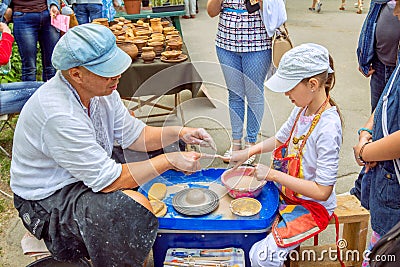 Outdoors pottery workshop Editorial Stock Photo